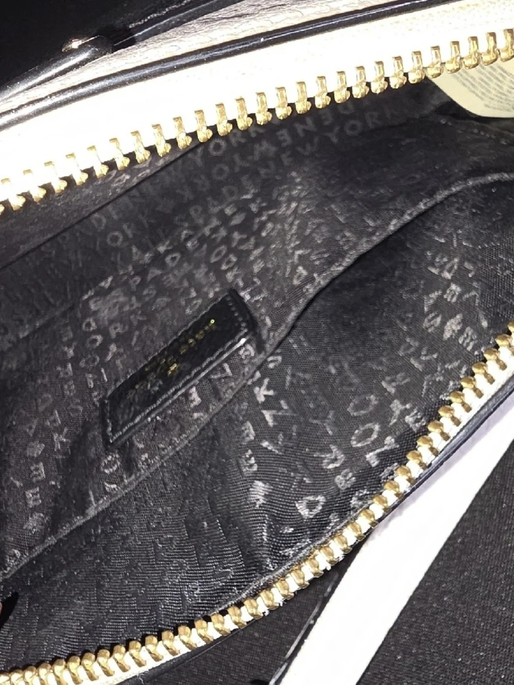 kate spade Black and Cream Pebbled Leather Crossbody